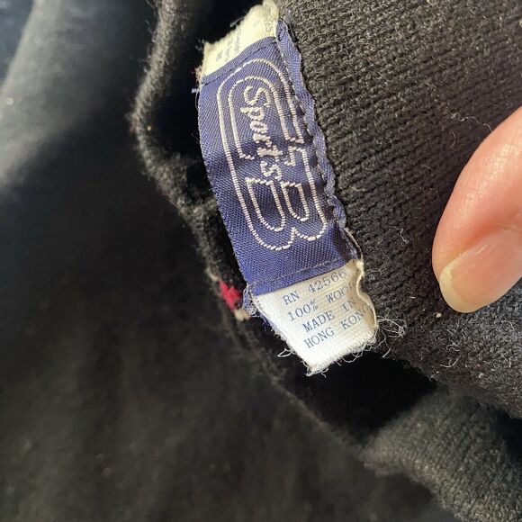 Vintage CB Sports Wool Womens Pullover Sweater. 1/4 Button.  Size 8. Hong Kong. - Picture 10 of 14